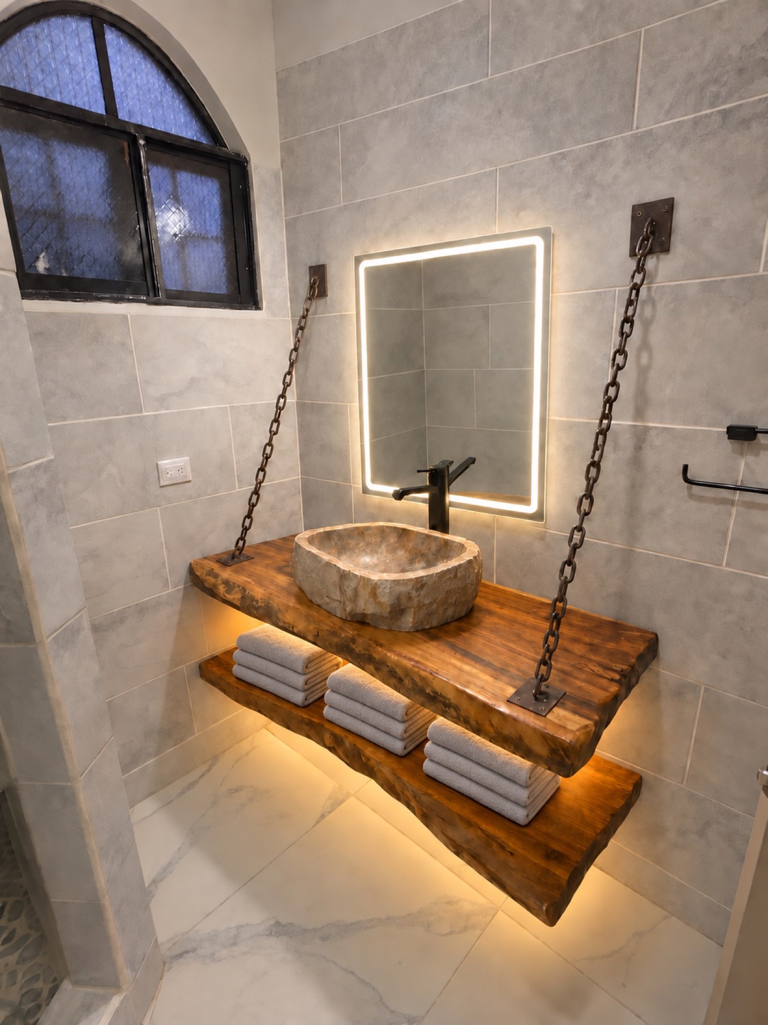 Bathroom vanity with vessel sink